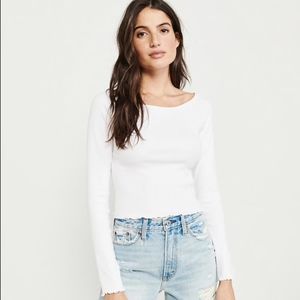 White Boat Neck Long Sleeve